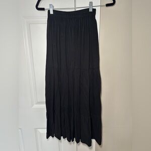 Yuka Black Cotton Midi Skirt Size Small